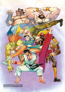 artwork for the SNES Manual. (Street Fighter II: The World Warrior)