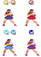 Sakura's costume colors as they appear in the home versions of Marvel Super Heroes vs. Street Fighter.