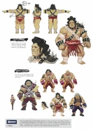 Hugo's costumes in Street Fighter X Tekken: Artworks
