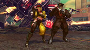 Kazuya Mishima's Guile and Nina Williams' Rolento Swap Costumes.