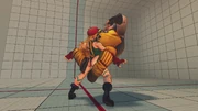 Rufus displaying Hand Machinegun against .