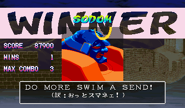 "Do more swim a send!" -> "Doumo suimasen!" = "I'm very sorry!" (Japanese "translation": "Whoops! I'm sorry!")