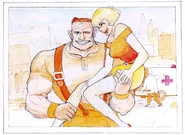 Haggar&Nancy.png (664 KB) Artwork of a young Haggar with his wife, Nancy