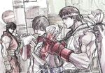 Ryu, Sakura and Guy art by Motoki Yoshihara