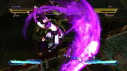 Juri sends Xiaoyu to the ground with a powerful kick.