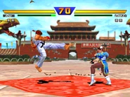 Ryu performing the third and final kick