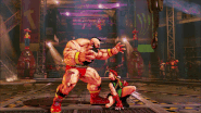 Zangief using Horosho Chokeslam against Cammy in Street Fighter V.