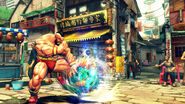 Super Street Fighter IV, hitting full force against Zangief.