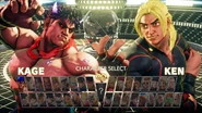 Kage in the character select screen.