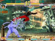 Makoto parries Remy's Cold Blue Kick in Street Fighter III: 3rd Strike.