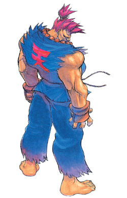 Illustration + digital enhancement Akuma, Super Street Fighter II Turbo, Capcom