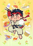 Ryu as the Kashihara School Lunch Support Ambassador, by Tamio.