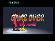 A Game Over in Street Fighter Alpha II.