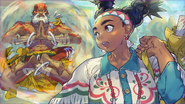 Dhalsim in Lily's arcade story: illustration by Tamio.