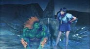 Sakura and Blanka as seen in their ending