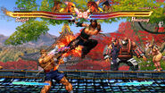 Hwoarang attacking Sagat Street Fighter X Tekken
