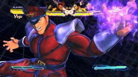 M. Bison performing his Super Art and Cross Art in Street Fighter X Tekken