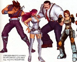 Hiryu's 2P outfit, alongside Haggar's, Poison's and Akira's