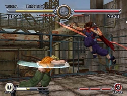 Hiryu in-game, fighting Charlie