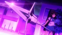 The young girl prepares to fight