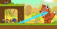 Image of Foxzilla Launching his Blue Laser Beam on Indiedb from the Official Deqaf Games Post