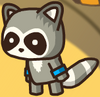 Raccoon wearing armbands