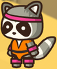 Another athletic raccoon (orange and pink)