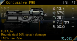 P90 Splash Damage