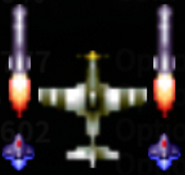 The P-51 firing Consecutive Rocket Missiles at Level 2 in Strikers 1945 Collection