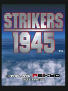 Console arcade mode title screen of Strikers 1945, from 1996