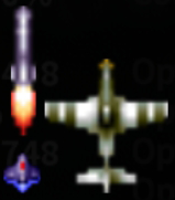 The P-51 firing Consecutive Rocket Missiles at Level 1 in Strikers 1945 Collection