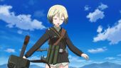 Erica Discarding MG42 Mid Combat Strike Witches Movie