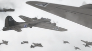 B-17 bombers in the fog