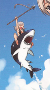 Aurora riding a shark