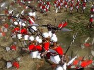 A clashing vanguard of spearmen