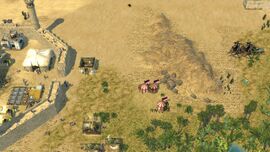 Trebuchets laying waste on outer walls