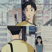 Taku recognizes Rikako while standing on a train platform several years later.