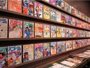 Animage covers on display at a retrospective exhibition for Toshio Suzuki at Kanazawa in 2018.