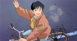 Seiji on bicycle