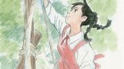At the end of the film, Umi looks up as she hoist her flags in honor of her father.