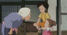 spirited away ghost train Granny and the Kusakabe girls