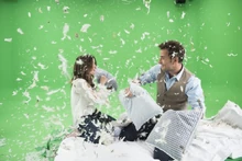 Dreh des Vorspanns zur 12. Staffel vor einem green Screen...