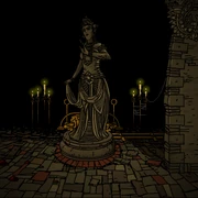 A statue of Elizabeth found in the temple.