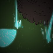 Close up on pieces of fluorescent flora.