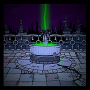 The first teaser, now known to be the source of karmic water in the garden.