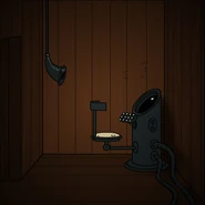 Скриншот локации в SNEE был показан. Это изображение показывает комнату с пишущей машинкой, имеющей только 12 клавиш. (Теперь известная как 355 - Комната связи Муртау.)