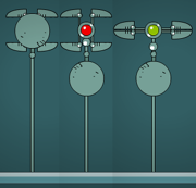 Машина: закрыта, открыта и включена.