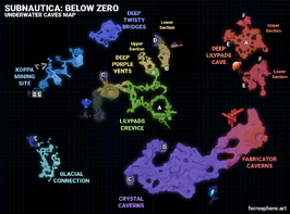 Фанатская карта главных подводных пещер игры.