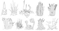 Initial Tiger Plant concept sketches - by Cory Strader