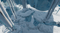 An ice fissure found within the biome's canyon region